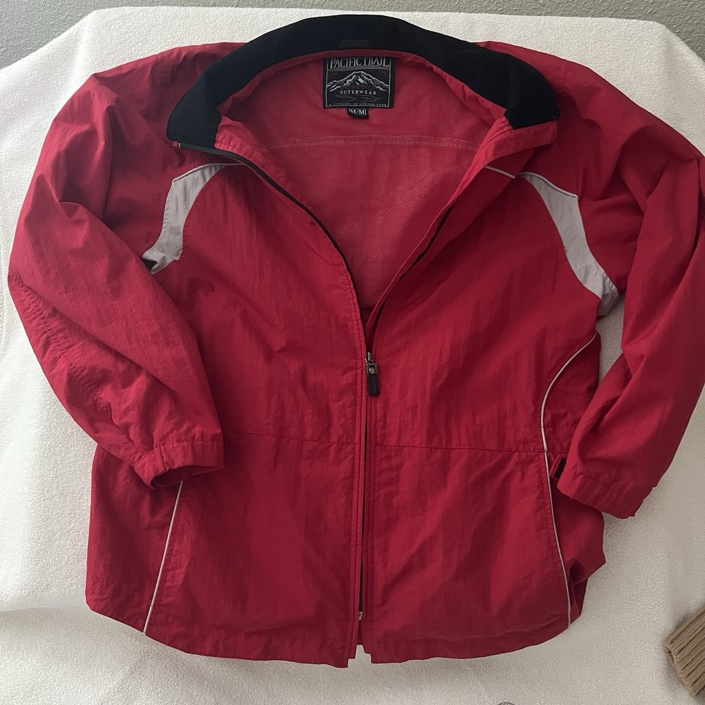 VTG 90s Pacific Trail Red Nylon Men's Collared Windbreaker GORPCCORE